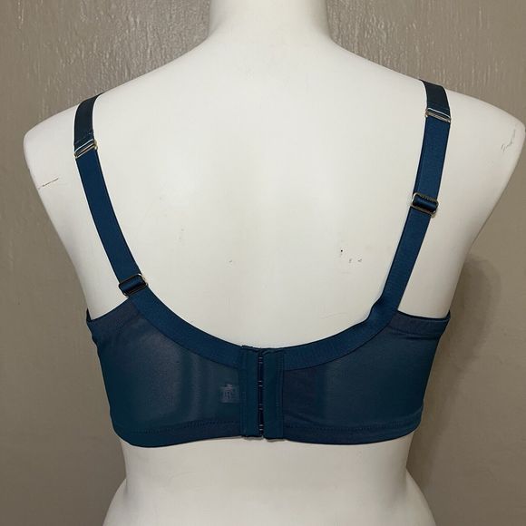 Cacique Lightly Lined Seriously Sexy Cage Style UW Bra Dark Teal Size 42DD NWT - Picture 4 of 7